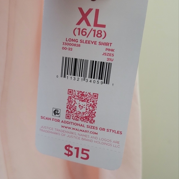 Justice Girls Long Sleeve Dance T-Shirt, Sizes XL(16-18) - Picture 8 of 9